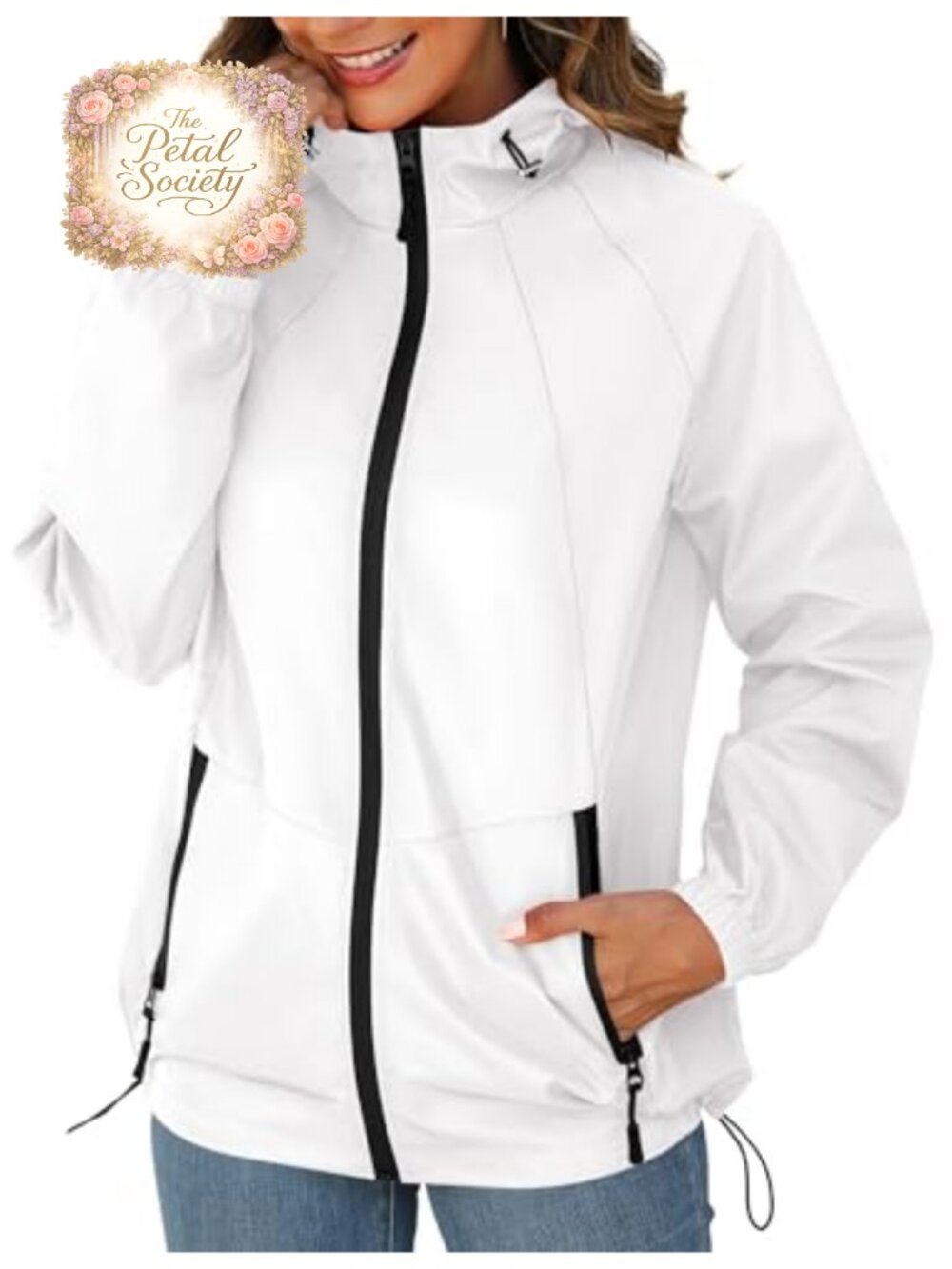 Women's Waterproof Lightweight Packable Rain Jacket with Hood